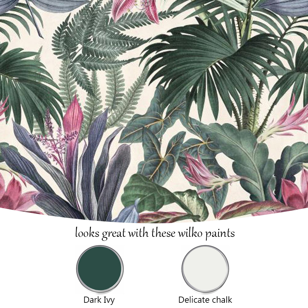 Grandeco Jungle Green Pink 3 Lane Wall Mural Image 5