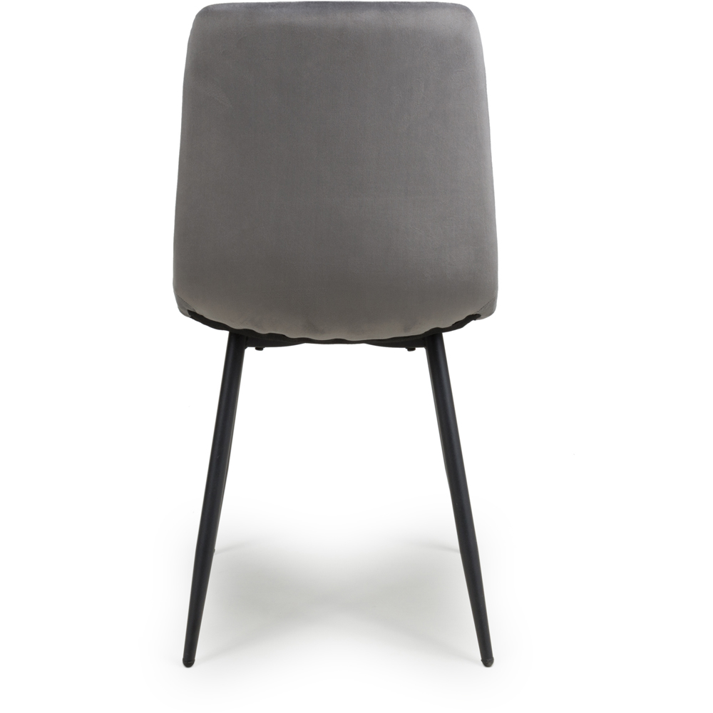 Madison Set of 4 Grey Brushed Velvet Dining Chair Image 3