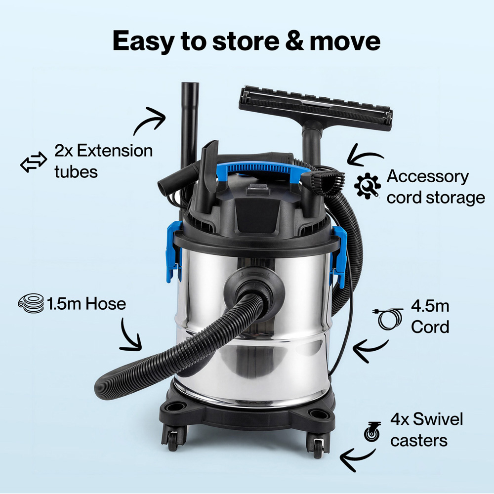 Spector RB1025-SL-UK Wet and Dry Vacuum Cleaner with Accessories 1200W Image 6