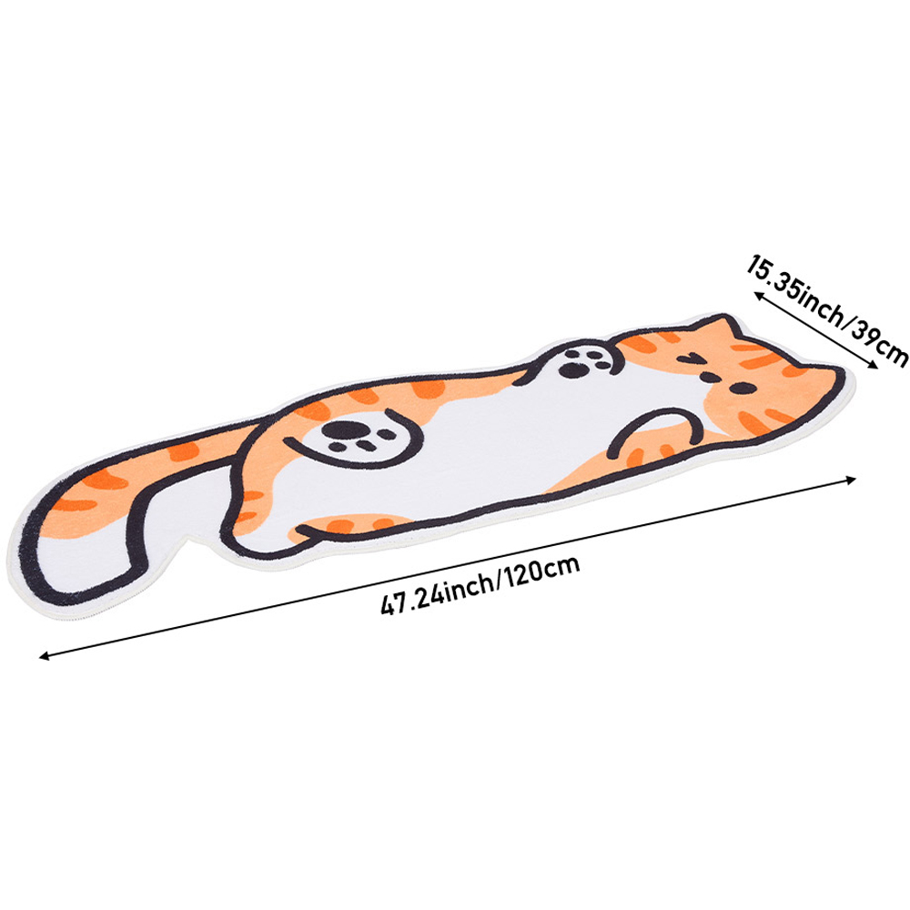 Living and Home Orange and White Cat-Shaped Non-Slip Runner Rug 120 x 39cm Image 8