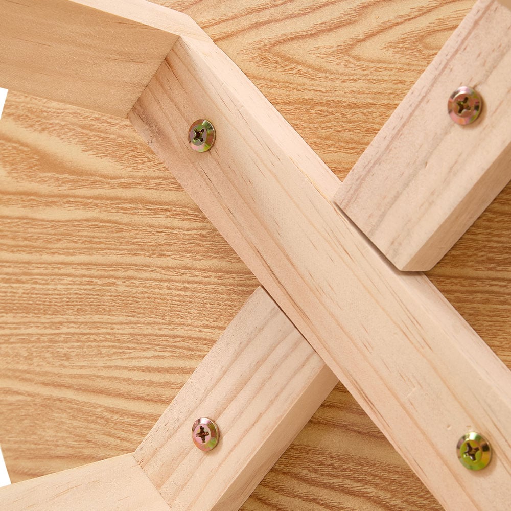 Living and Home 2-Tier Natural Round Side Table Image 3