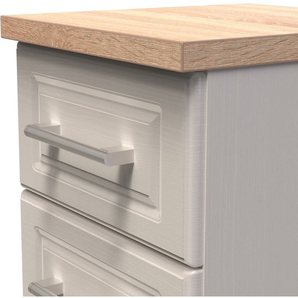 Crowndale Kent 3 Drawer Kashmir Ash and Modern Oak Bedside Table Image 5