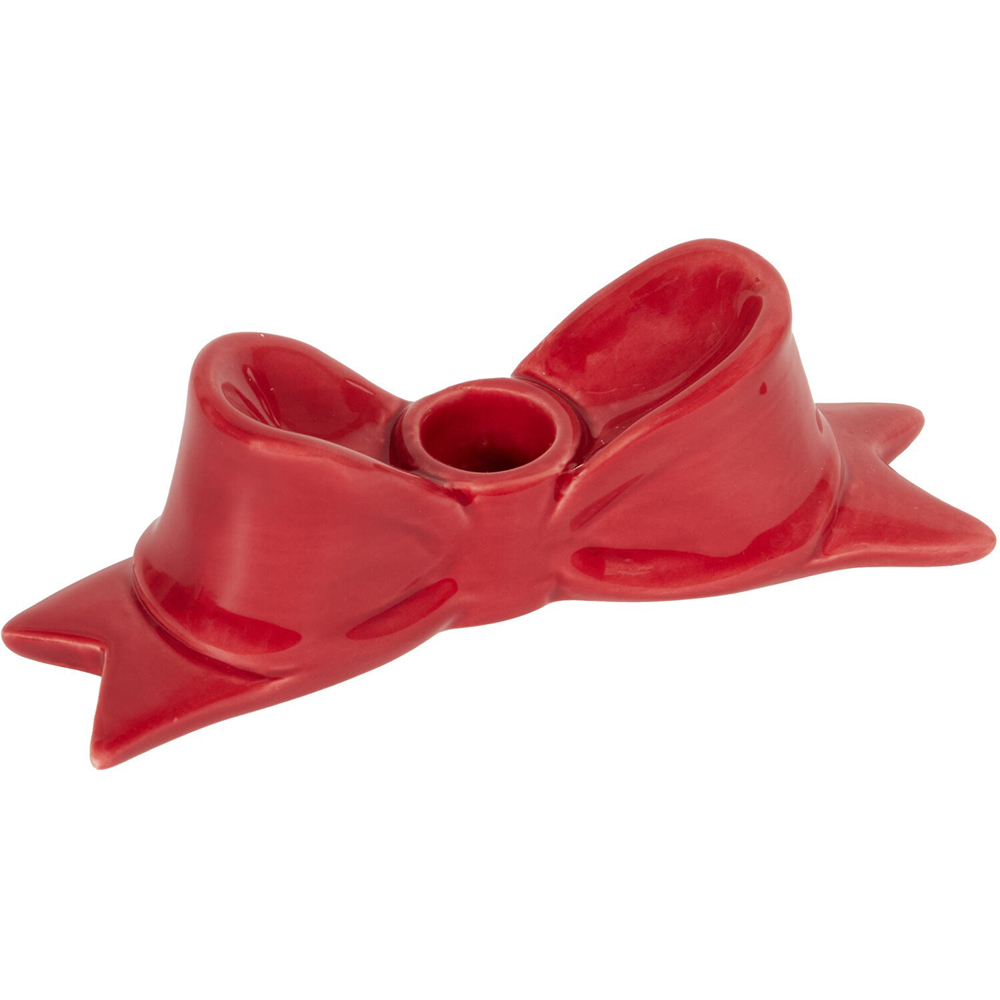 Bow Taper Christmas Candle Holder Image 4