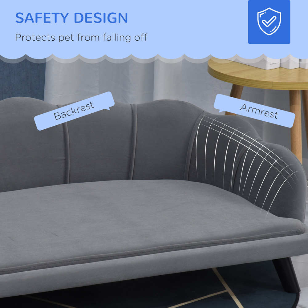 PawHut Grey Medium and Large Dog Pet Sofa Bed Image 6