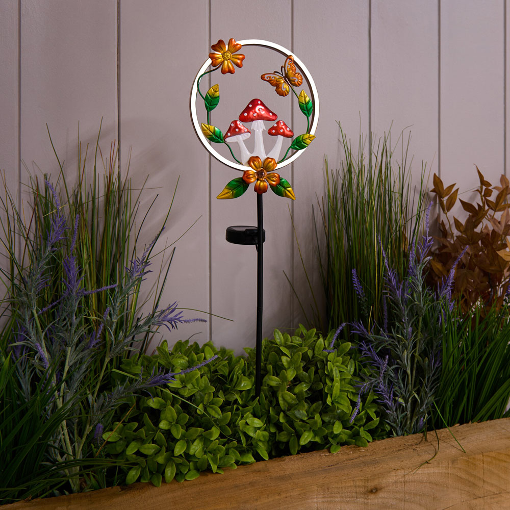 Solar Neon Windchime Mushroom Stake Light Image 4