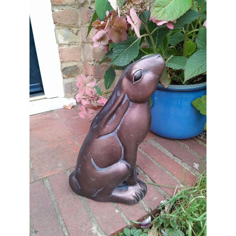Inspirational Gifting Moongazing Hare Cast Aluminium Garden Ornament Image 2