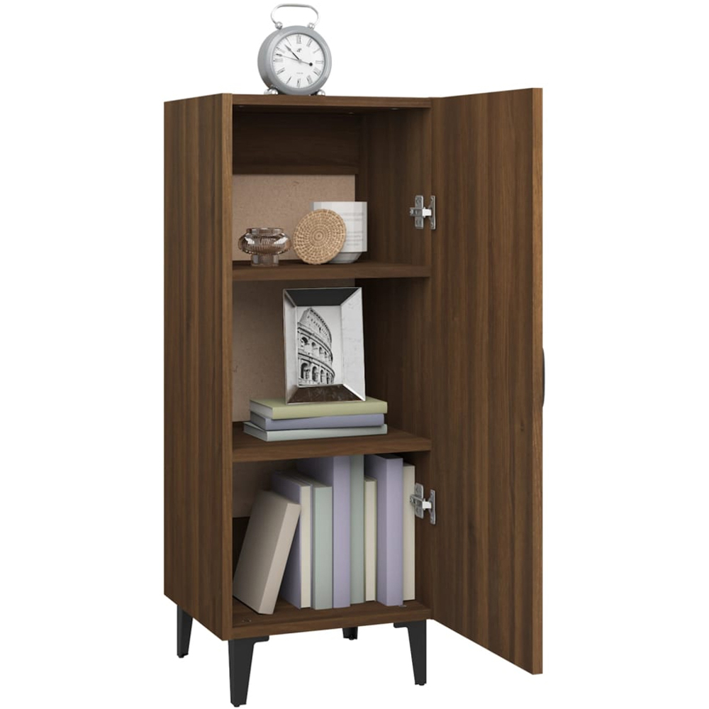 vidaXL Single Door Brown Oak Narrow Sideboard Image 4