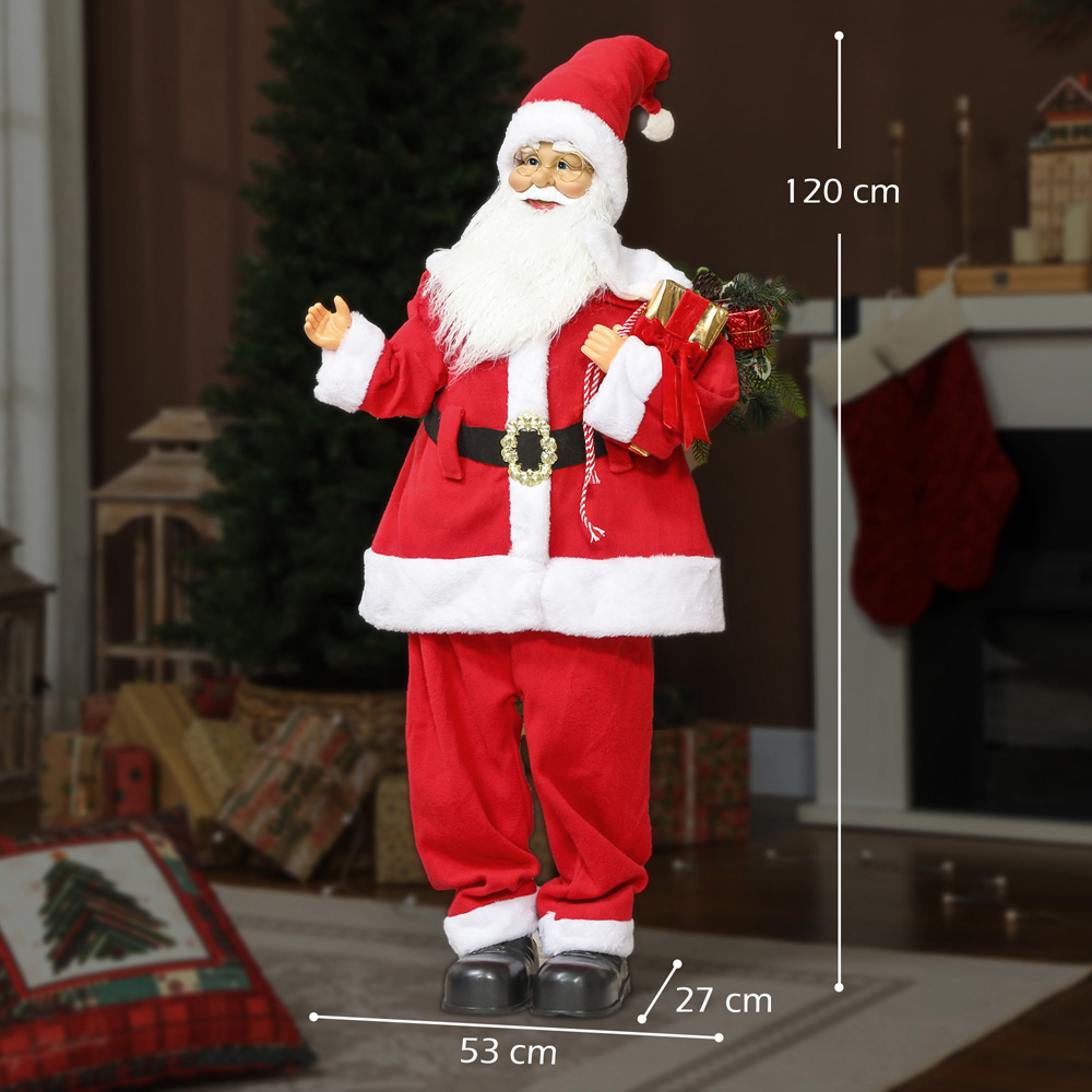 Everglow Life Size Animated Santa Claus with Sound Activated and LEDs 3.9ft Image 9