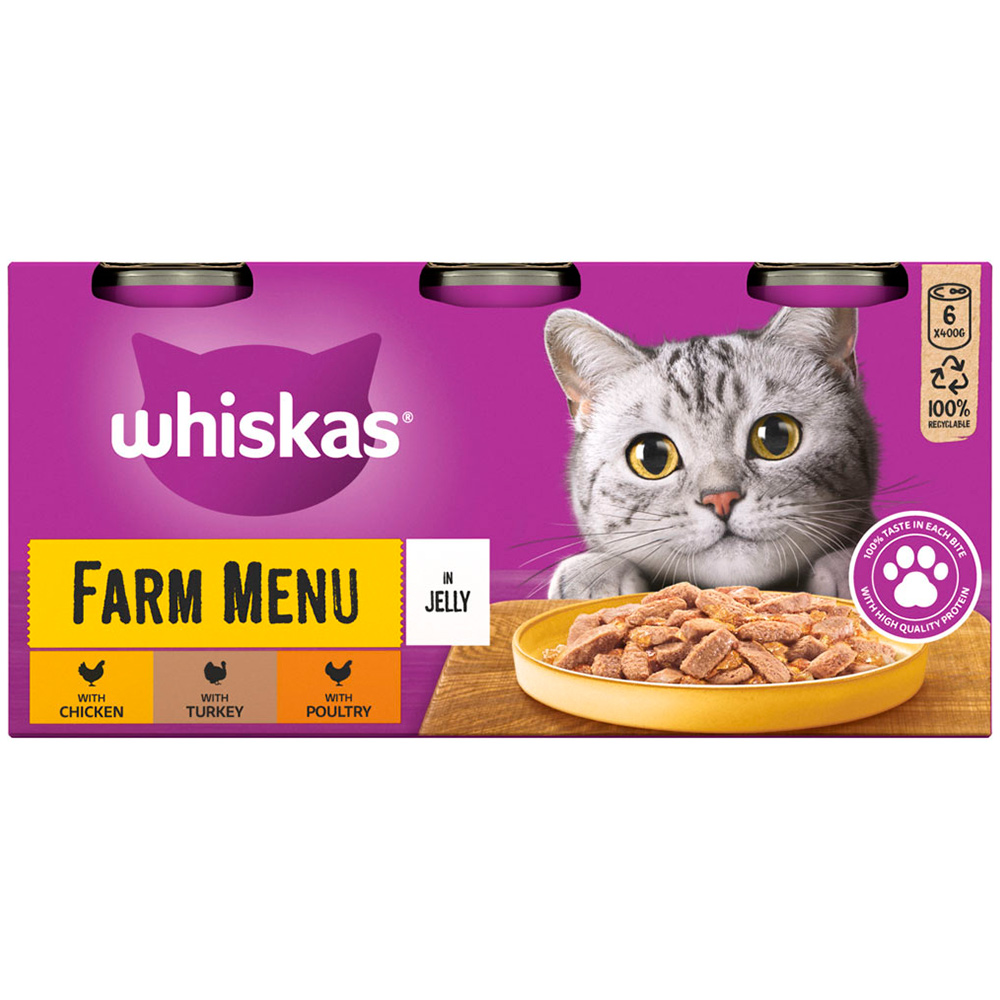 Whiskas Poultry Selection in Jelly Adult Tinned Cat Food 6 x 400g Image 4