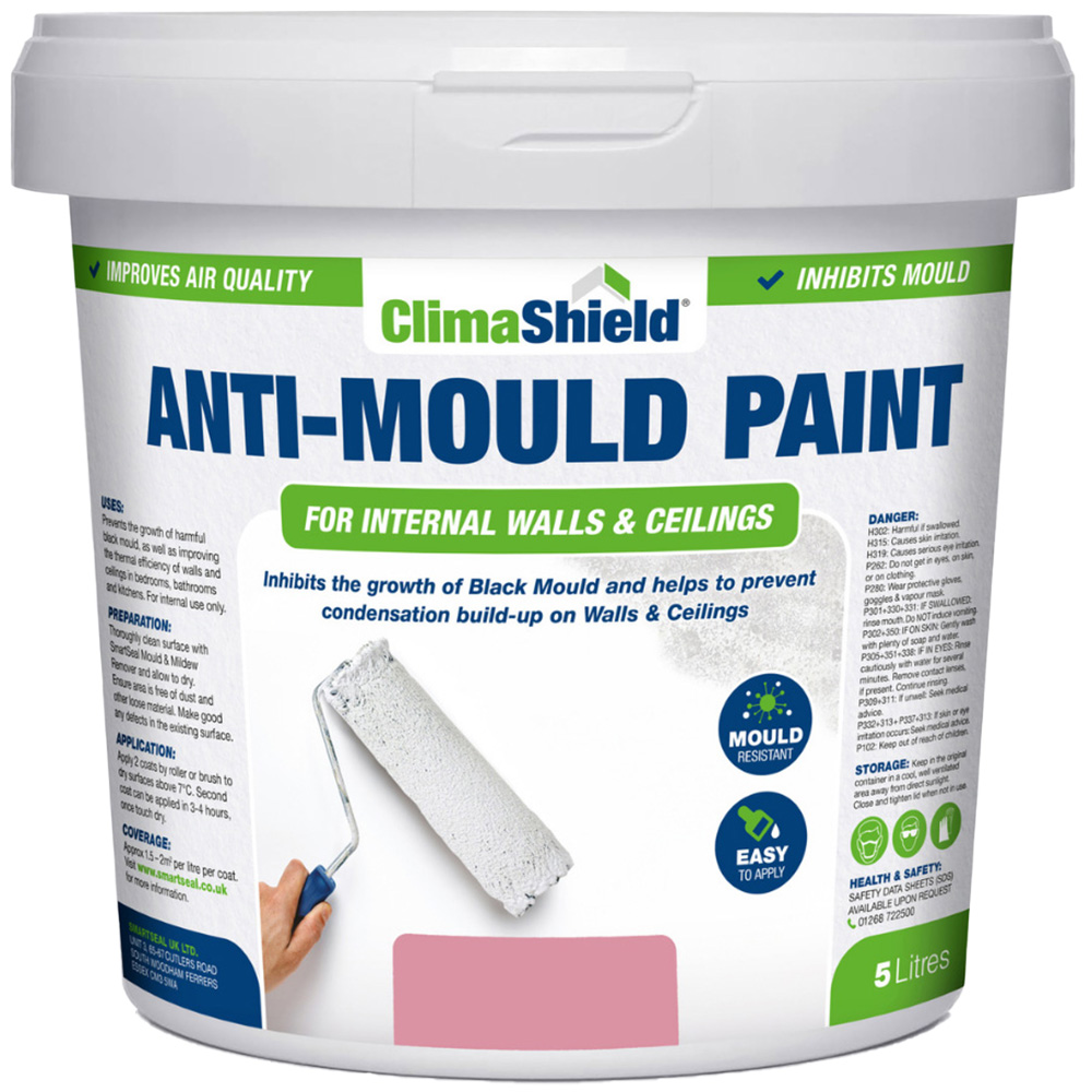 SmartSeal Berry Sorbet Pink Anti Mould Paint 5L Image 2