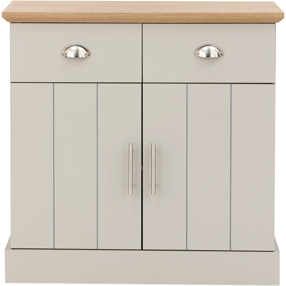 GFW Kendal 2 Door 2 Drawer Grey Compact Sideboard Image 4