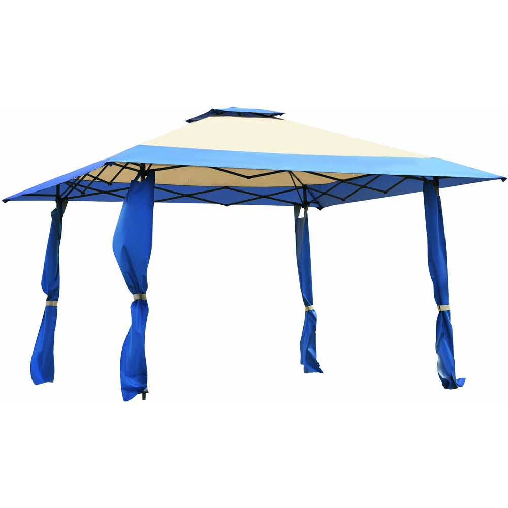Costway Blue Large Adjustable Height Gazebo Canopy Image 2