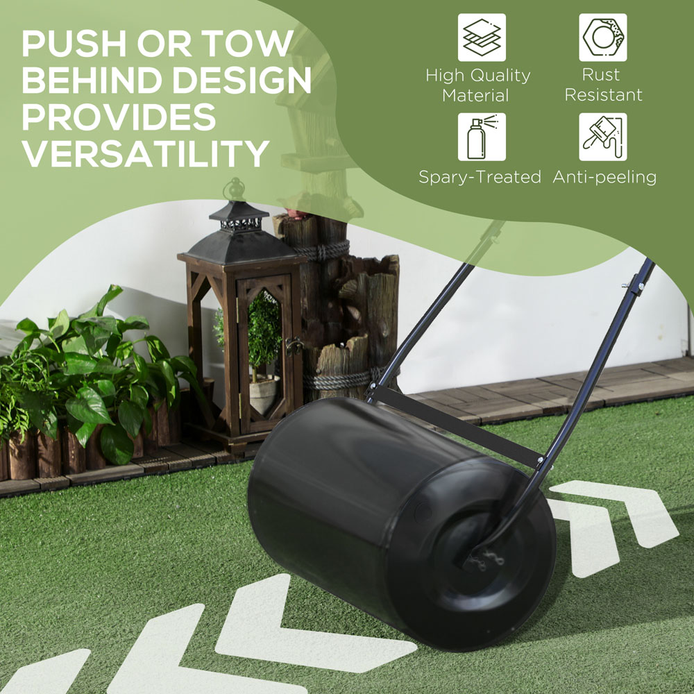 DURHAND 38L Black Fillable Steel Lawn Roller Image 5