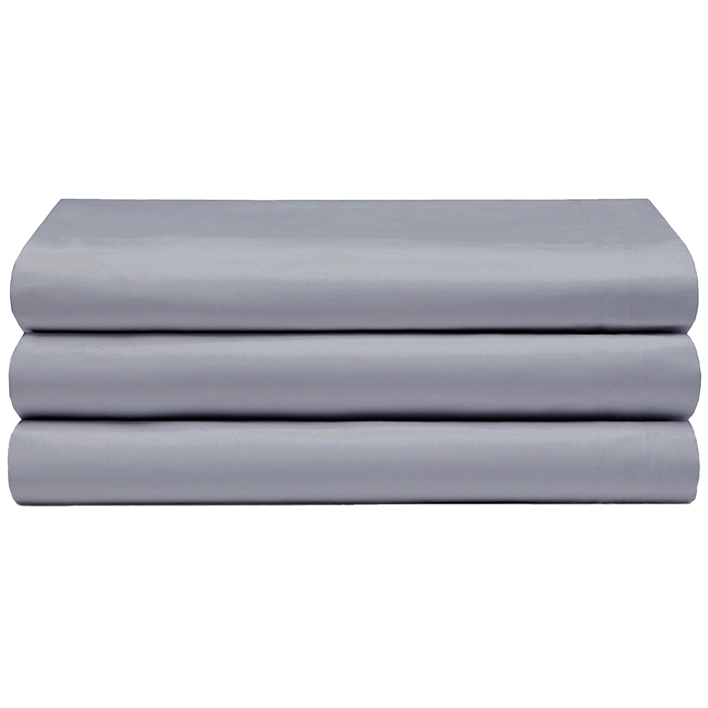 Serene Single Grey Flat Bed Sheet Image 1