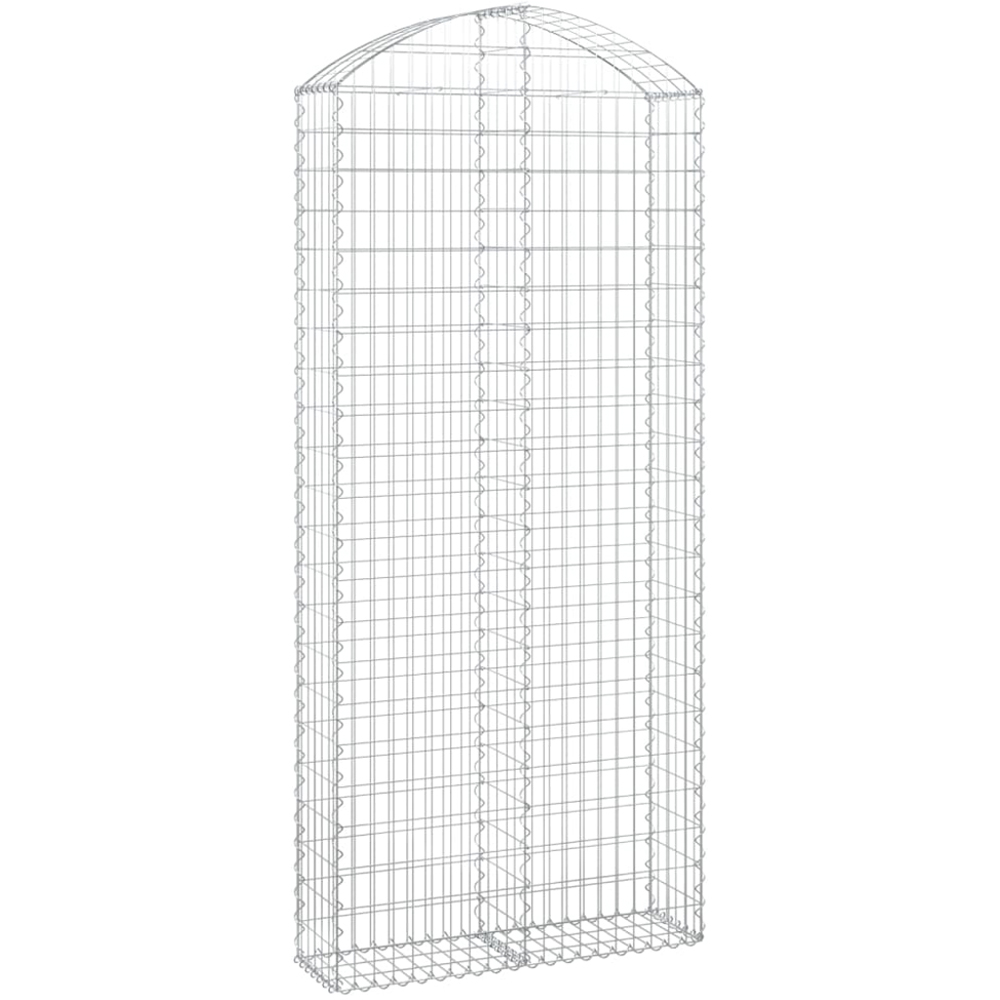 vidaXL Silver Galvanised Iron Arched Gabion Basket 100 x 30 x 220/240cm Image 1