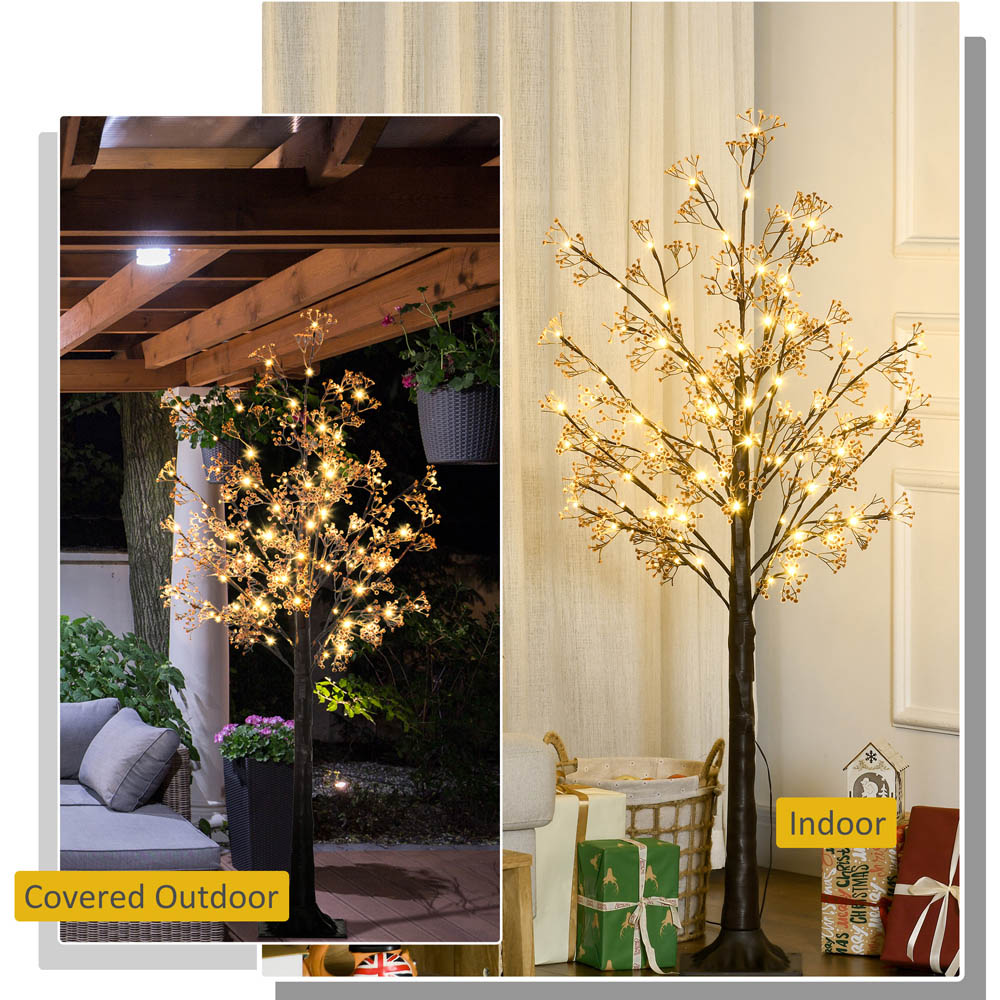 Everglow Brown Artificial Gypsophila Blossom Tree Light 5ft Image 6