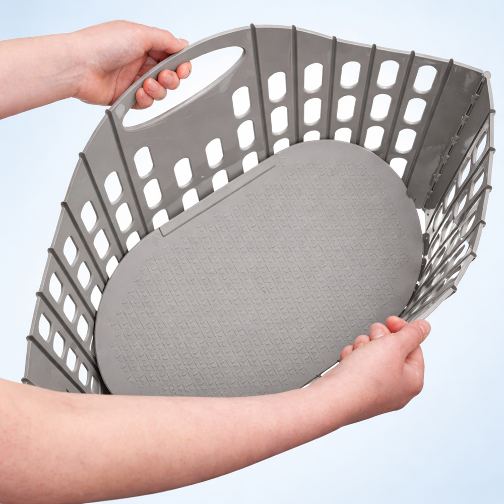 Avilo Grey Folding Laundry Basket Image 3