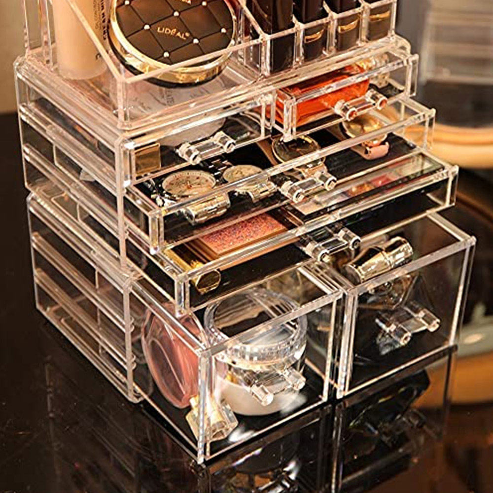 Living and Home Clear Acrylic Makeup Organiser with Drawers Image 6