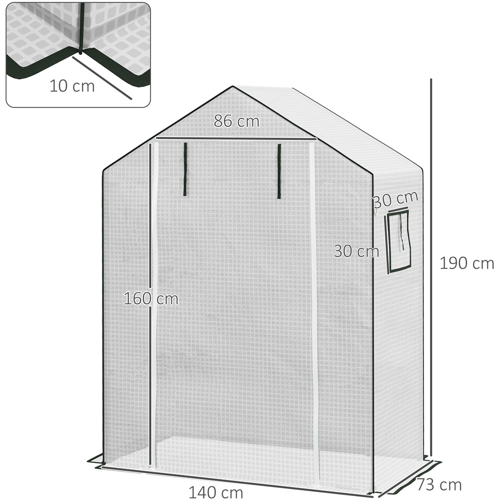 Outsunny White PE 4.5 x 2.3ft Replacement Greenhouse Cover Image 8
