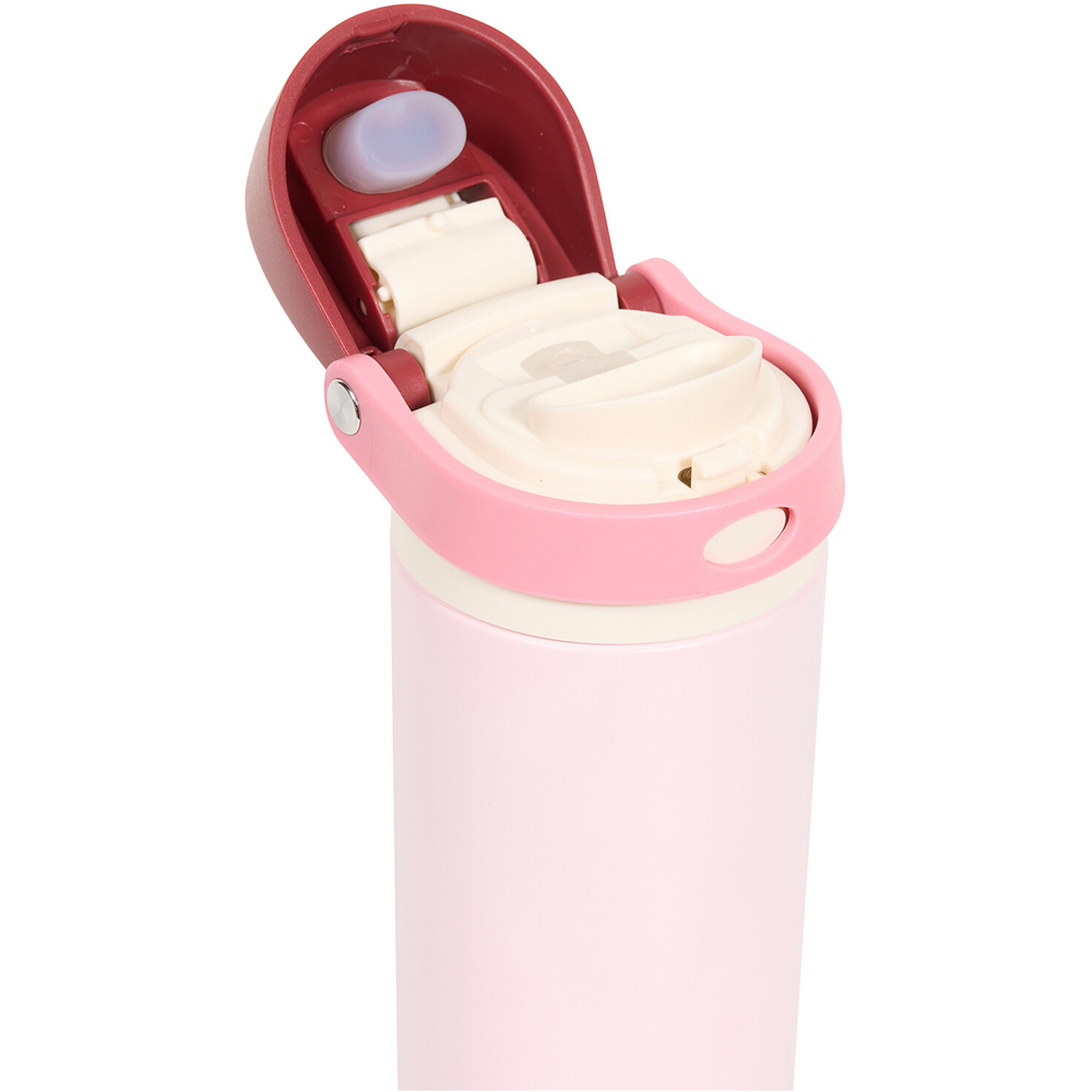 Stainless Steel 2 Way Lid Bottle with Straw Pink Image 5