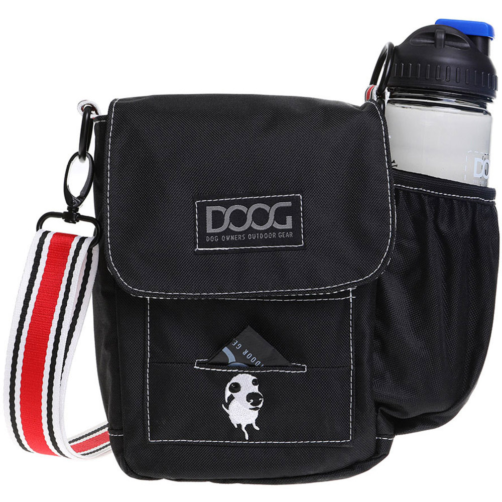 DOOG Black Shoulder Bag with Striped Strap Image 3