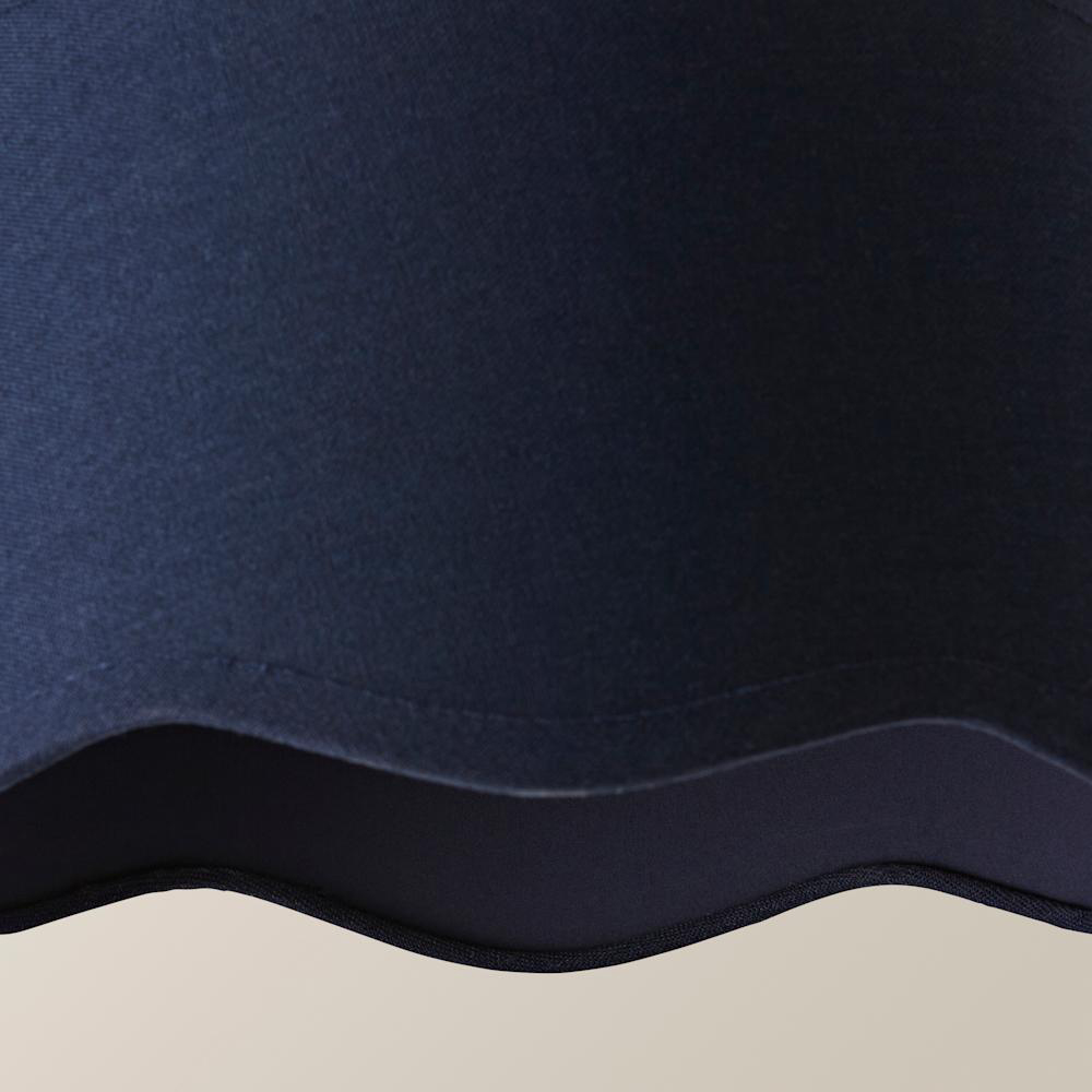 ValueLights Mabel Navy Linen Scallop Edge Small Lamp Shade Image 6
