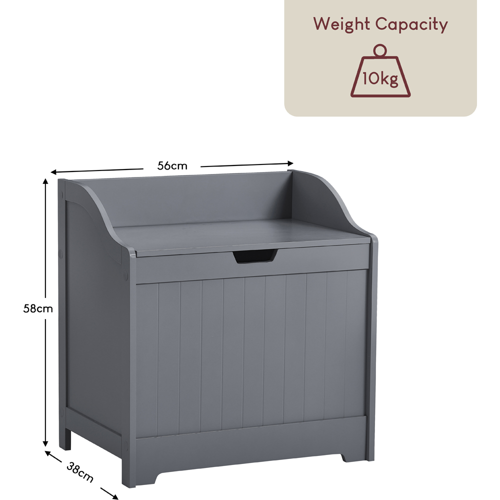 BATH VIDA Priano Grey Wooden Bathroom Laundry Cabinet Image 8