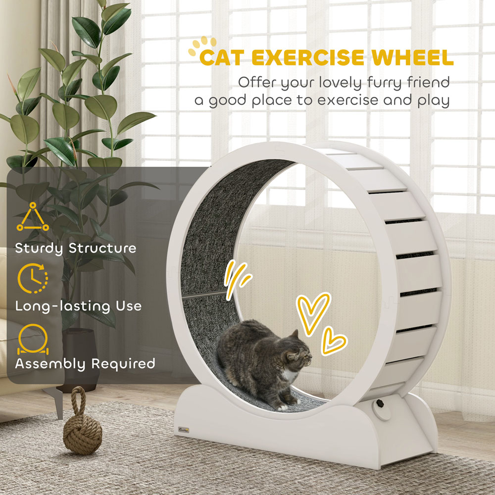 PawHut White Cat Treadmill 39.4 inch Image 7