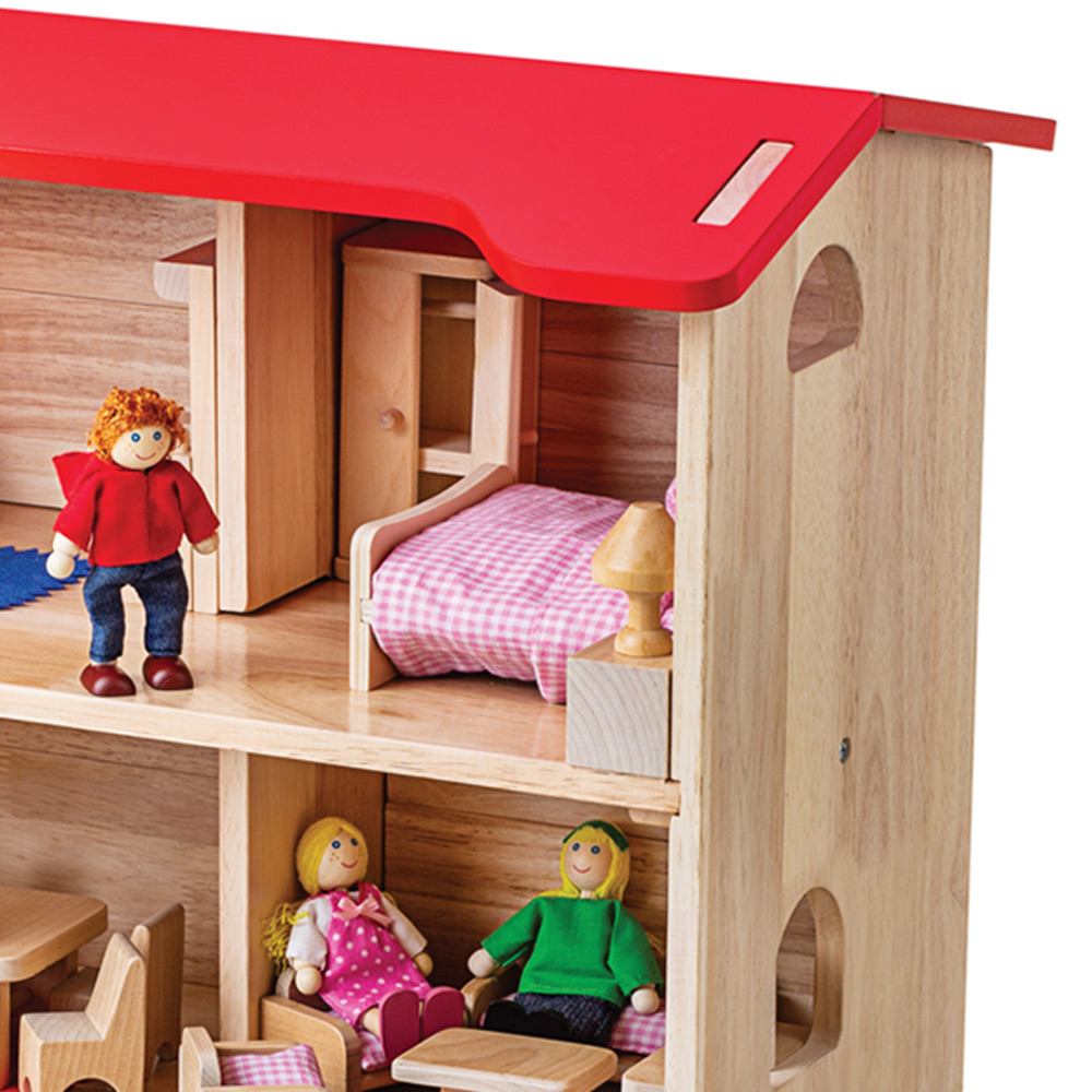 Bigjigs Toys Complete Dolls House Multicolour Image 3