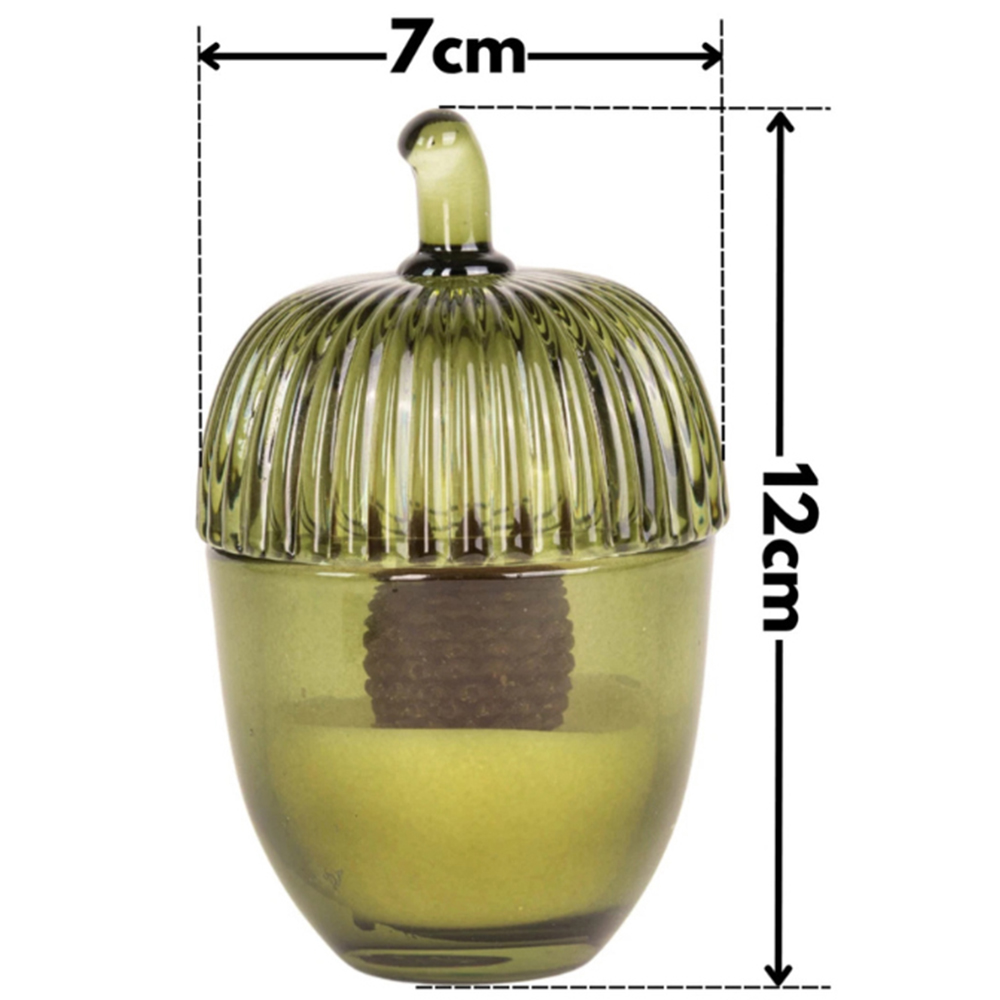 Garden Mile Green Acorn Decorative Candle Image 5