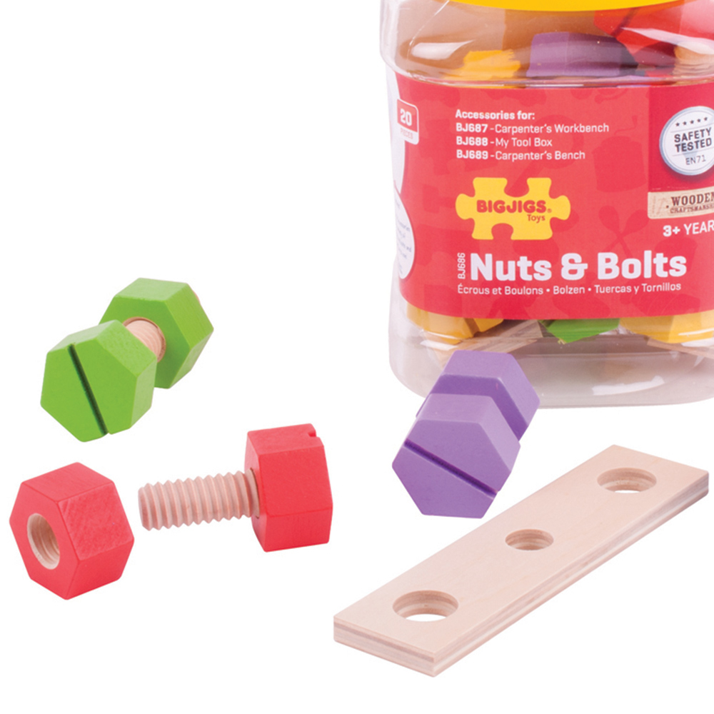Bigjigs Toys Kids Crate of Nuts and Bolts Image 2