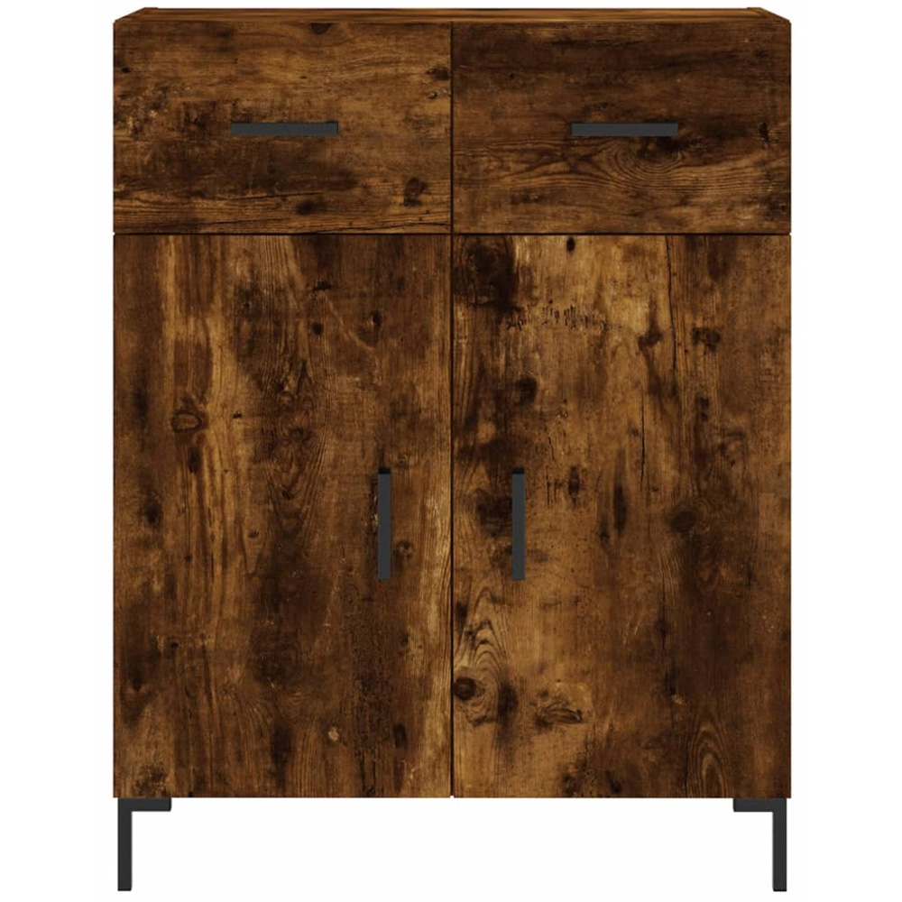 vidaXL 2 Door 2 Drawer Dark Brown Sideboard with Metal Legs Image 6