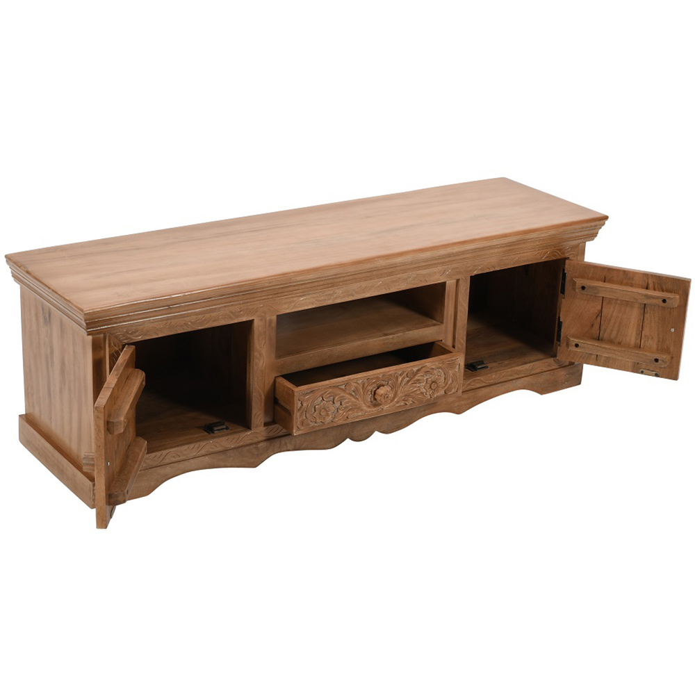 Brooklyn Adair 2 Door Single Drawer Single Shelf Mango Wood TV Cabinet Image 4