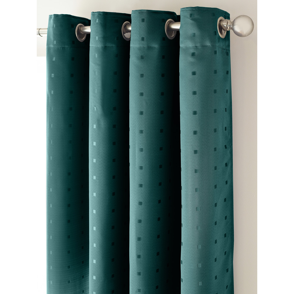 Alan Symonds Madison Teal Ring Top Curtain 229 x 183cm Image 2