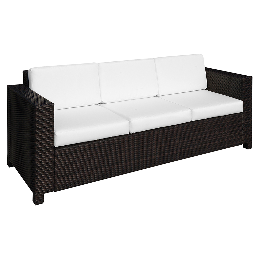 Outsunny 3 Seater Brown Rattan Sofa Image 3