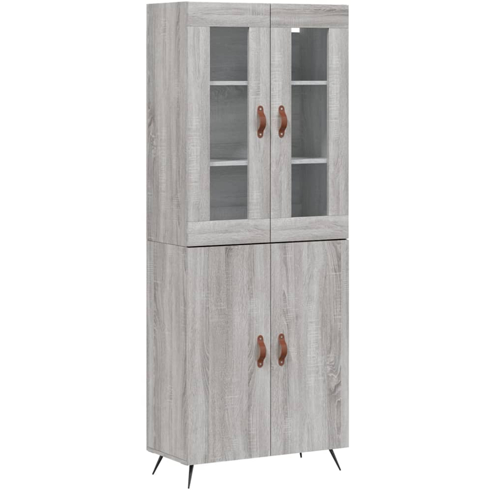 vidaXL 4 Door Grey Sonoma Highboard Image 2