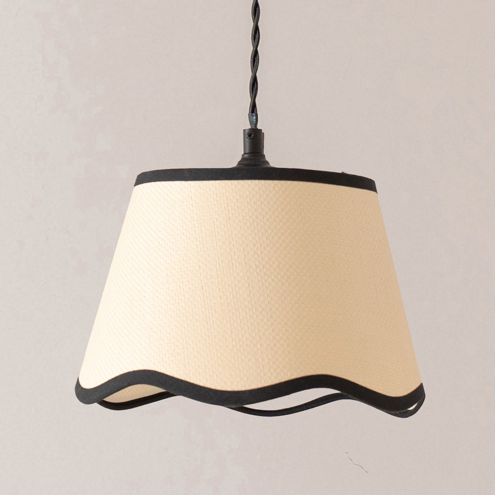 ValueLights Dutton Black Trim Scallop 3 Drop Black Diner Ceiling LED Pendant Light Image 3