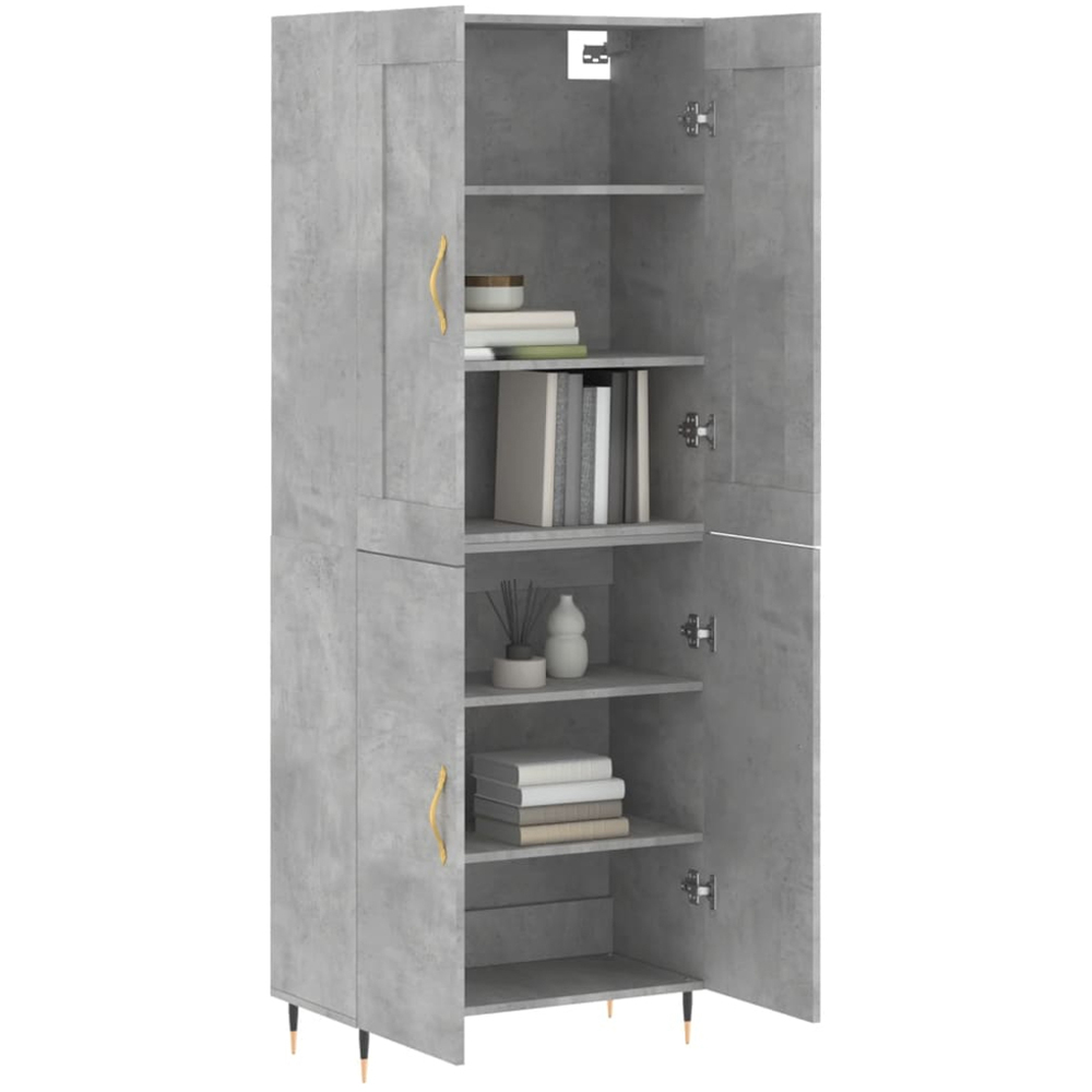 vidaXL 4 Door Concrete Grey Highboard Image 3
