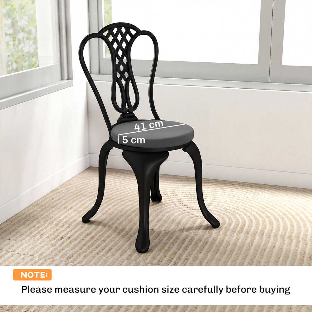 Outsunny Dark Grey Bistro Chair Cushion 41cm 4 Pack Image 9