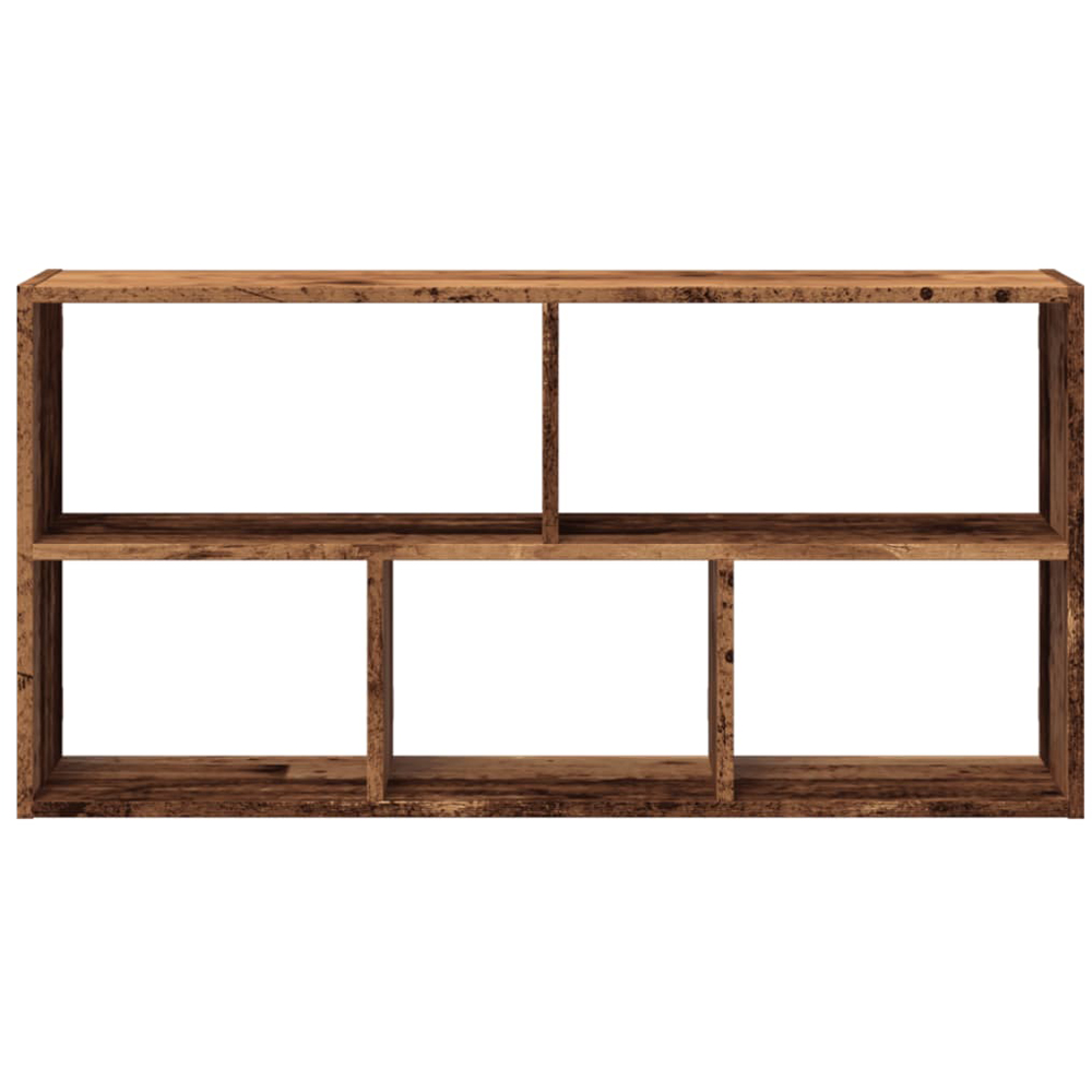 vidaXL 5 Shelf Smoked Oak Floating Wall Shelf Image 2