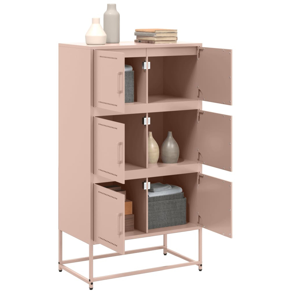 vidaXL 6 Door Pink Industrial Metal Sideboard Image 5