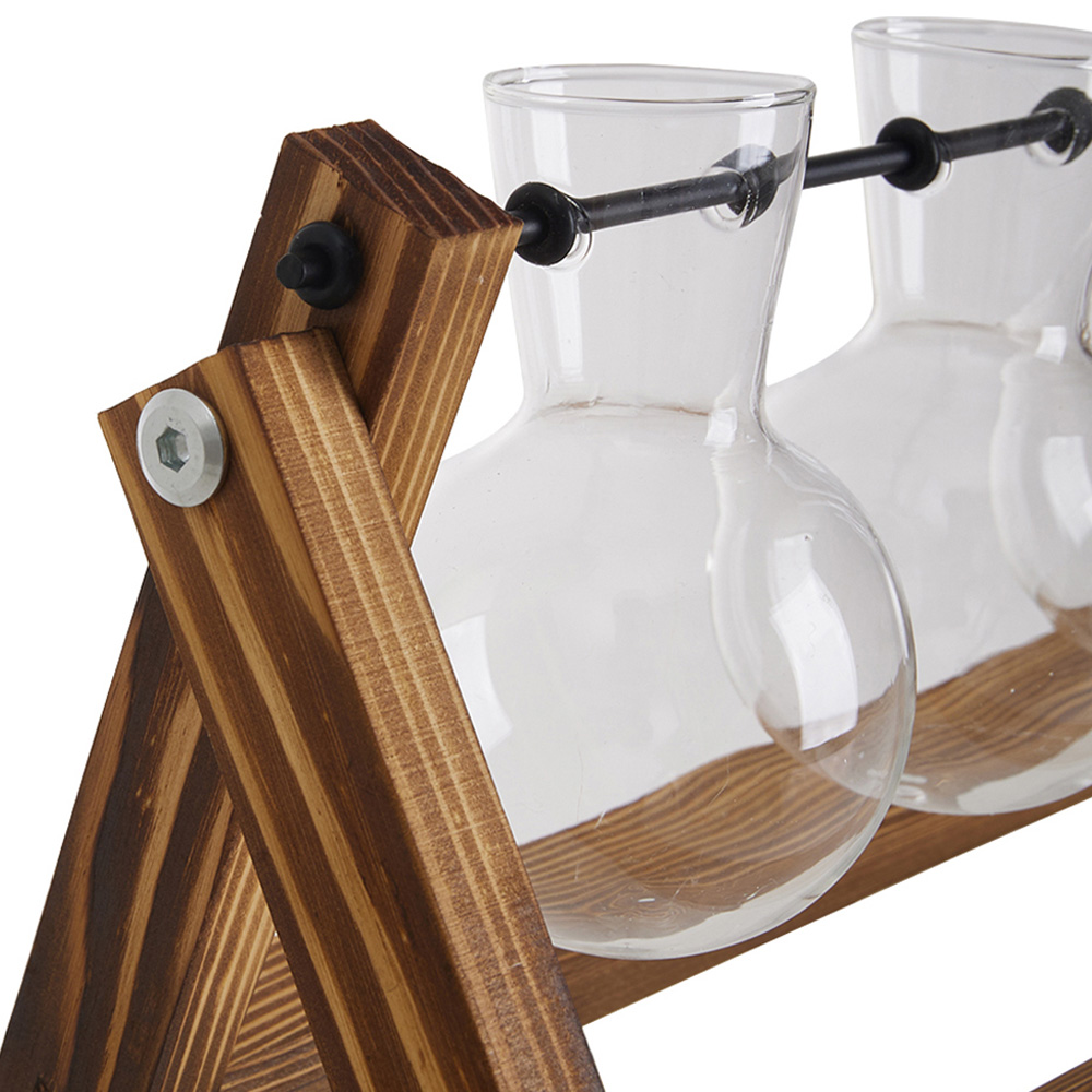 Living and Home 5 Bulb Vase Wooden Plant Propagation Station 14cm Image 3
