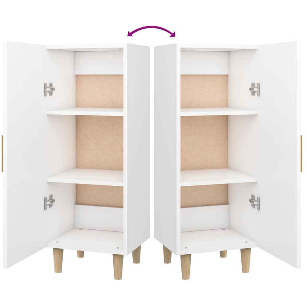vidaXL Single Door White Sideboard Image 7