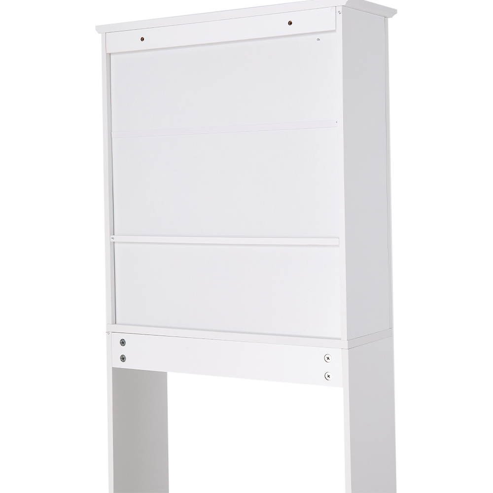 Living and Home 2 Door Single Shelf White Over The Toilet Storage Cabinet Image 6