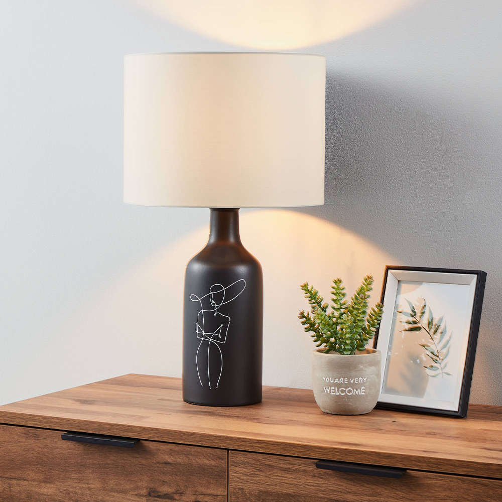 EGLO Vinoza Black Ceramic Table Lamp Image 2