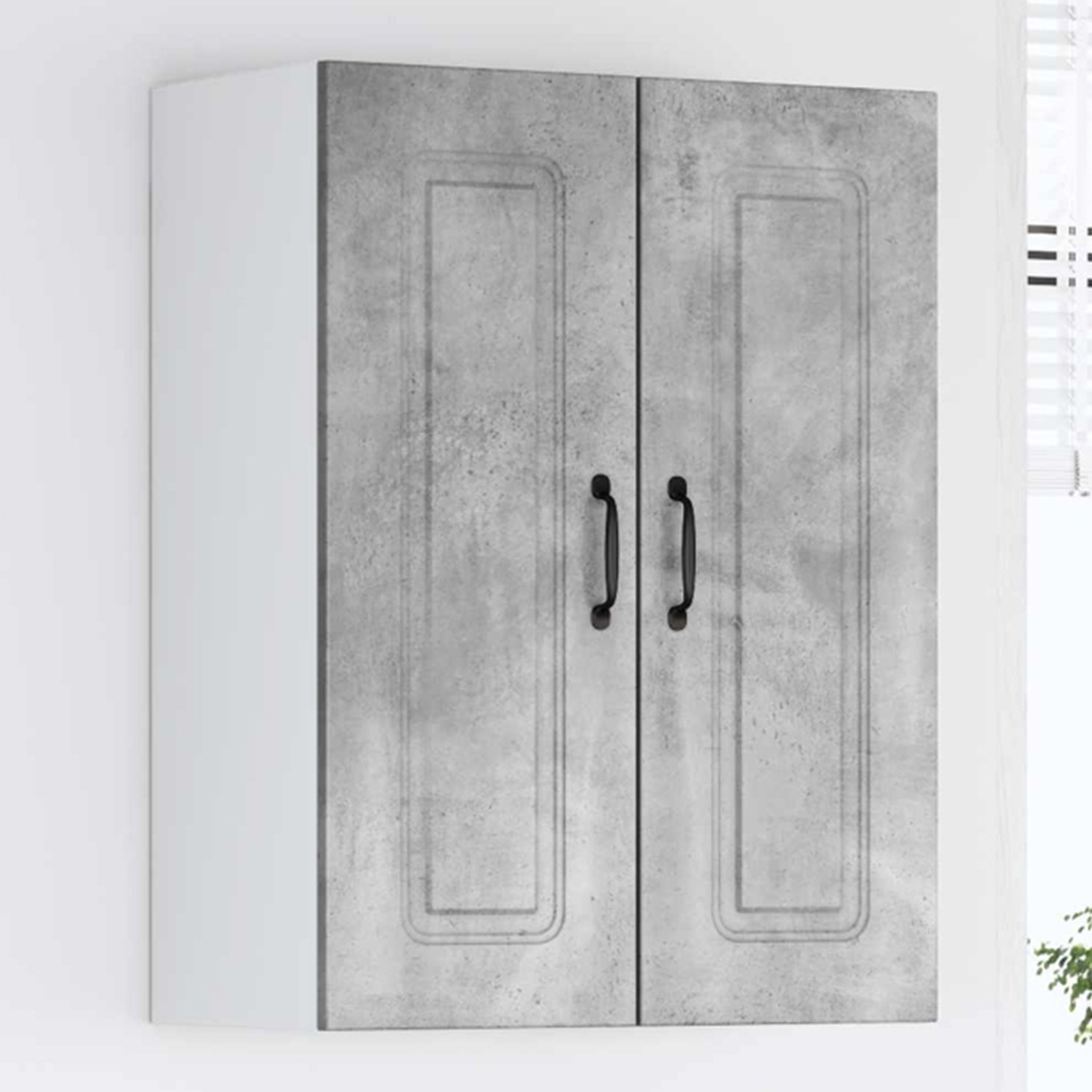 vidaXL Kalmar 2 Door Concrete Grey Wall Kitchen Cabinet Image 1