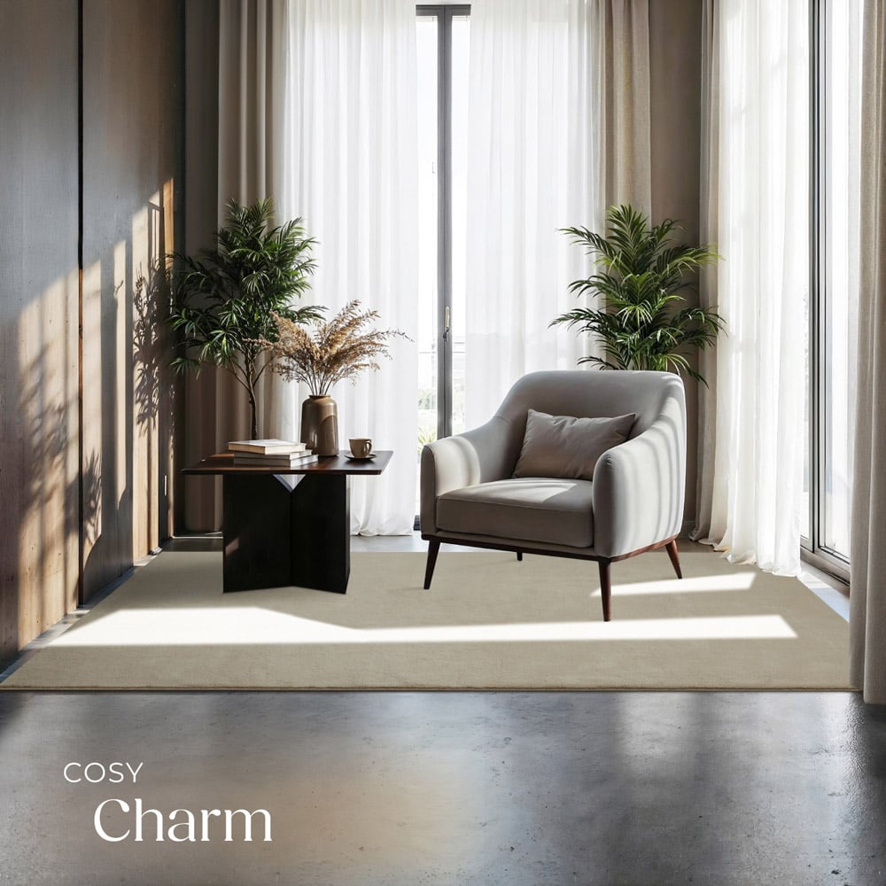 tectake Zonelle Beige Short Pile Ultra Soft Rug 170 x 120cm Image 3