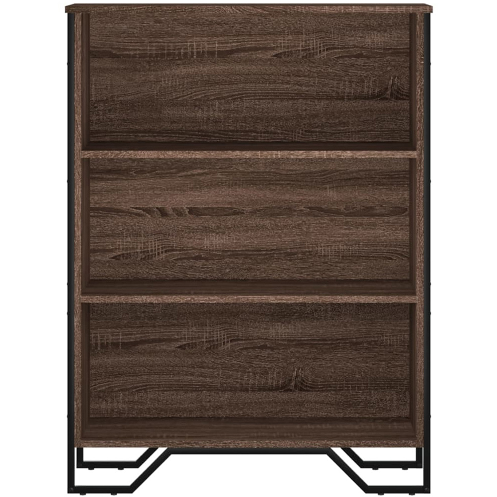 vidaXL 3 Shelf Brown Oak Bookcase Image 3