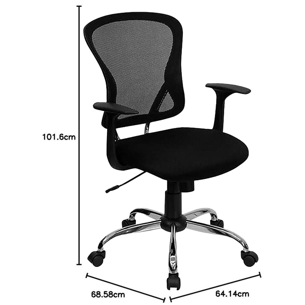 FWStyle Black Mesh Ergonomic Lumbar Support Office Chair Image 6