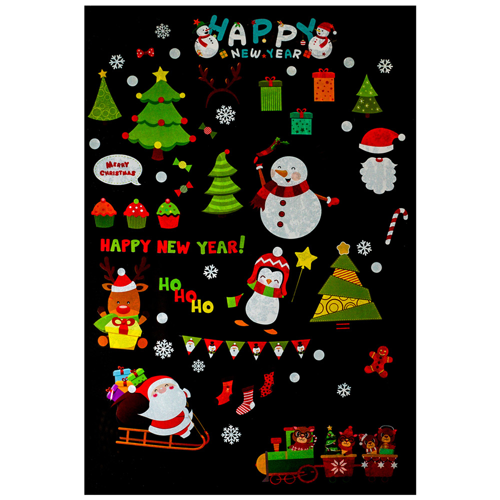 Xmas Haus Christmas-Themed Window Stickers 78 Pack Image 1